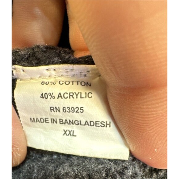 Method Mens Preppy Neck Wrap Pullover Sweater XXL Charcoal Gray - Picture 9 of 13